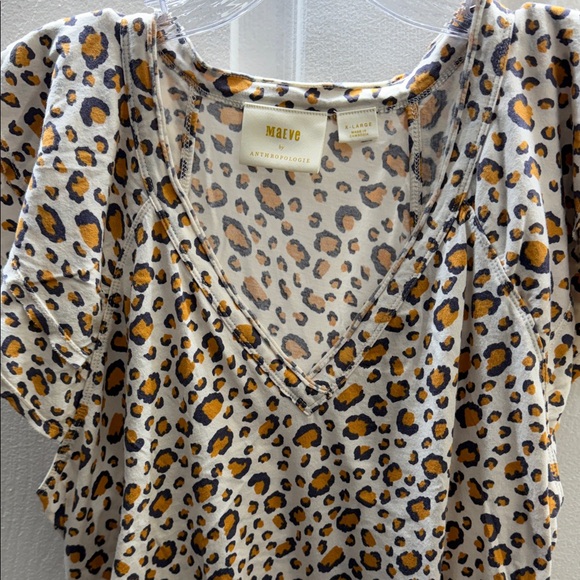 Maeve Anthropologie Tops - Maeve Leopard Print V-Neck Tee